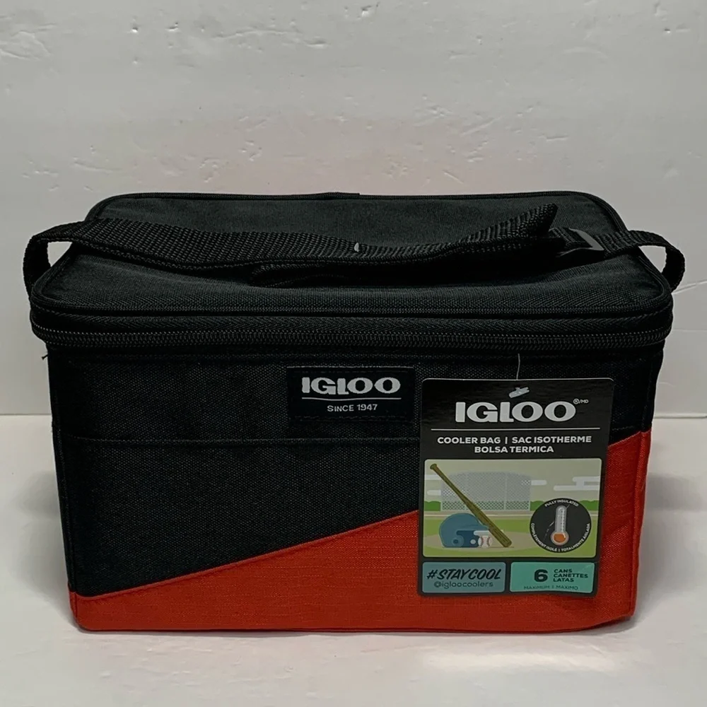 Igloo Insulated 6 Can Hard Liner Square Cooler Bag NWT